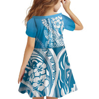 Hawaii Puakenikeni And Maile Lei Family Matching Off Shoulder Maxi Dress and Hawaiian Shirt Blue Polynesian Shark Tattoo DT05