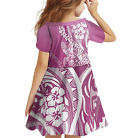 Hawaii Puakenikeni And Maile Lei Family Matching Off Shoulder Maxi Dress and Hawaiian Shirt Pink Polynesian Shark Tattoo DT05