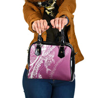 Hawaii Puakenikeni And Maile Lei Shoulder Handbag Pink Polynesian Shark Tattoo DT05