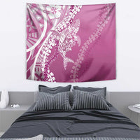 Hawaii Puakenikeni And Maile Lei Tapestry Pink Polynesian Shark Tattoo DT05