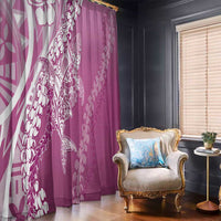 Hawaii Puakenikeni And Maile Lei Window Curtain Pink Polynesian Shark Tattoo DT05