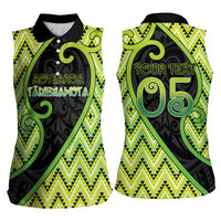 Custom Aotearoa Atua Tanemahuta Women Sleeveless Polo Shirt God Of Forests Koru Patterns Koru Patterns