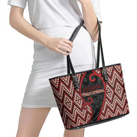 Aotearoa Atua Tumatauenga Leather Tote Bag God Of War Koru Patterns