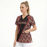 Custom Aotearoa Atua Tumatauenga Scrub Top God Of War Koru Patterns