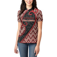 Custom Aotearoa Atua Tumatauenga Women Polo Shirt God Of War Koru Patterns
