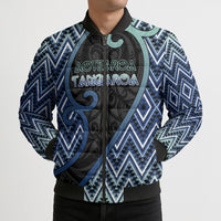 Custom Aotearoa Atua Tangaroa Bomber Puffer Jacket God Of Ocean Koru Patterns