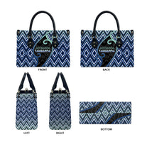 Aotearoa Atua Tangaroa Leather Bag God Of Ocean Koru Patterns