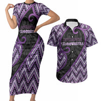 Custom Aotearoa Atua Tawhirimatea Couples Matching Short Sleeve Bodycon Dress and Hawaiian Shirt God Of Storms Koru Patterns