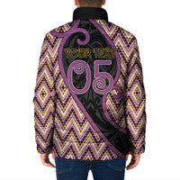 Custom Aotearoa Atua Rongomatane Padded Jacket God Of Cultivated Foods Koru Patterns