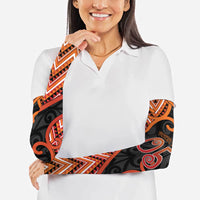 Custom Aotearoa Atua Ruaumoko Arm Sleeves God Of Volcanoes Koru Patterns