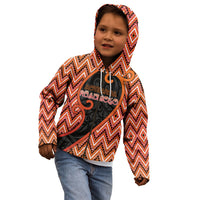Custom Aotearoa Atua Ruaumoko Kid Hoodie God Of Volcanoes Koru Patterns