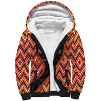 Custom Aotearoa Atua Ruaumoko Sherpa Hoodie God Of Volcanoes Koru Patterns