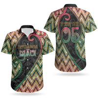 Custom Aotearoa Atua Maui Couples Matching Off Shoulder Maxi Dress and Hawaiian Shirt Demigod Hero And Trickster Koru Patterns
