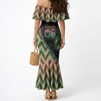 Custom Aotearoa Atua Maui Mermaid Dress Demigod Hero And Trickster Koru Patterns