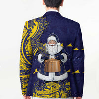 Tokelau Christmas Blazer Santa With Tuluma Xmas Tribal Waves - Polynesian Pride