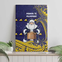 Tokelau Christmas Canvas Wall Art Santa With Tuluma Xmas Tribal Waves - Polynesian Pride