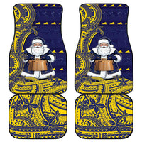 Tokelau Christmas Car Mats Santa With Tuluma Xmas Tribal Waves - Polynesian Pride