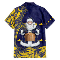 Tokelau Christmas Family Matching Off Shoulder Maxi Dress and Hawaiian Shirt Santa With Tuluma Xmas Tribal Waves - Polynesian Pride