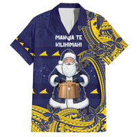 Tokelau Christmas Family Matching Off Shoulder Short Dress and Hawaiian Shirt Santa With Tuluma Xmas Tribal Waves - Polynesian Pride