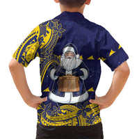 Tokelau Christmas Family Matching Puletasi and Hawaiian Shirt Santa With Tuluma Xmas Tribal Waves - Polynesian Pride