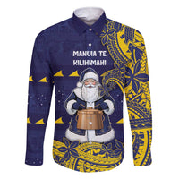 Tokelau Christmas Family Matching Short Sleeve Bodycon Dress and Hawaiian Shirt Santa With Tuluma Xmas Tribal Waves - Polynesian Pride