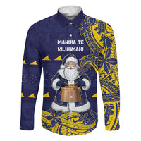 Tokelau Christmas Family Matching Tank Maxi Dress and Hawaiian Shirt Santa With Tuluma Xmas Tribal Waves - Polynesian Pride
