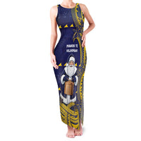 Tokelau Christmas Family Matching Tank Maxi Dress and Hawaiian Shirt Santa With Tuluma Xmas Tribal Waves - Polynesian Pride
