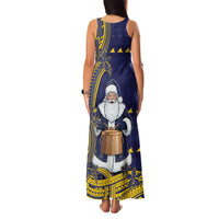 Tokelau Christmas Family Matching Tank Maxi Dress and Hawaiian Shirt Santa With Tuluma Xmas Tribal Waves - Polynesian Pride