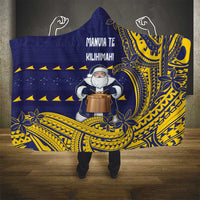 Tokelau Christmas Hooded Blanket Santa With Tuluma Xmas Tribal Waves - Polynesian Pride
