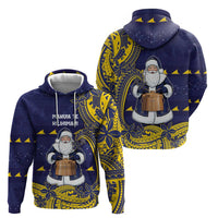 Tokelau Christmas Hoodie Santa With Tuluma Xmas Tribal Waves - Polynesian Pride