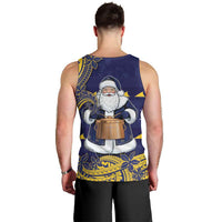 Tokelau Christmas Men Tank Top Santa With Tuluma Xmas Tribal Waves - Polynesian Pride