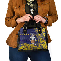 Tokelau Christmas Shoulder Handbag Santa With Tuluma Xmas Tribal Waves - Polynesian Pride