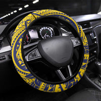 Tokelau Christmas Steering Wheel Cover Santa With Tuluma Xmas Tribal Waves - Polynesian Pride