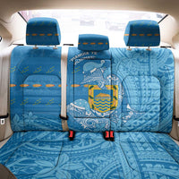 Tuvalu Christmas Back Car Seat Cover Dolphins Santa Xmas Tribal Waves - Polynesian Pride