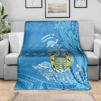 Tuvalu Christmas Blanket Dolphins Santa Xmas Tribal Waves - Polynesian Pride