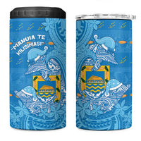 Tuvalu Christmas 4 in 1 Can Cooler Tumbler Dolphins Santa Xmas Tribal Waves - Polynesian Pride