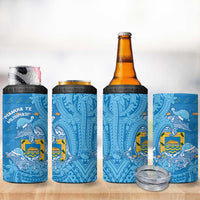 Tuvalu Christmas 4 in 1 Can Cooler Tumbler Dolphins Santa Xmas Tribal Waves - Polynesian Pride