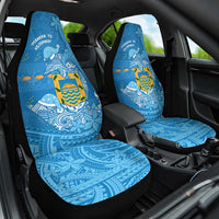 Tuvalu Christmas Car Seat Cover Dolphins Santa Xmas Tribal Waves - Polynesian Pride