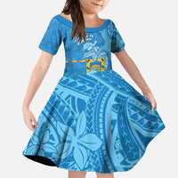 Tuvalu Christmas Family Matching Mermaid Dress and Hawaiian Shirt Dolphins Santa Xmas Tribal Waves - Polynesian Pride