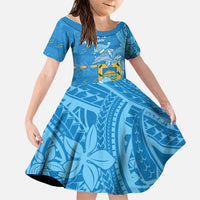 Tuvalu Christmas Family Matching Off Shoulder Maxi Dress and Hawaiian Shirt Dolphins Santa Xmas Tribal Waves - Polynesian Pride