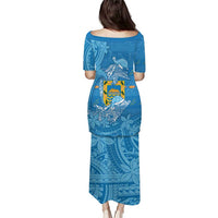 Tuvalu Christmas Family Matching Puletasi and Hawaiian Shirt Dolphins Santa Xmas Tribal Waves - Polynesian Pride