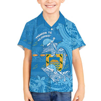 Tuvalu Christmas Family Matching Summer Maxi Dress and Hawaiian Shirt Dolphins Santa Xmas Tribal Waves - Polynesian Pride