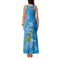 Tuvalu Christmas Family Matching Tank Maxi Dress and Hawaiian Shirt Dolphins Santa Xmas Tribal Waves - Polynesian Pride