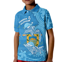 Tuvalu Christmas Kid Polo Shirt Dolphins Santa Xmas Tribal Waves - Polynesian Pride