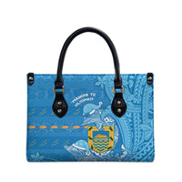 Tuvalu Christmas Leather Bag Dolphins Santa Xmas Tribal Waves - Polynesian Pride