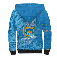 Tuvalu Christmas Sherpa Hoodie Dolphins Santa Xmas Tribal Waves - Polynesian Pride