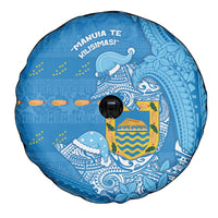 Tuvalu Christmas Spare Tire Cover Dolphins Santa Xmas Tribal Waves - Polynesian Pride