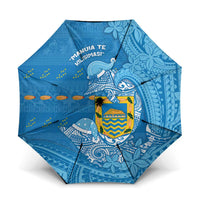 Tuvalu Christmas Umbrella Dolphins Santa Xmas Tribal Waves - Polynesian Pride