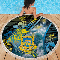 Tuvalu Beach Blanket Dolphin On The Waves