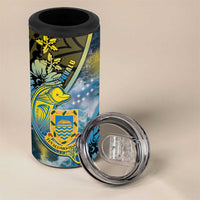 Personalised Tuvalu 4 in 1 Can Cooler Tumbler Dolphin On The Waves
